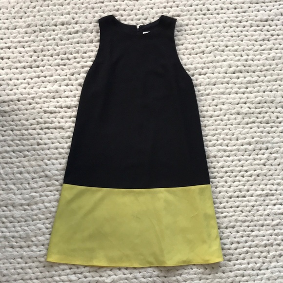 Alice + Olivia Black and Yellow Sheath Halter Dress - Picture 1 of 2